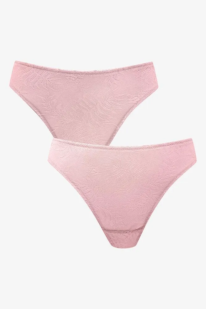 2 Pack Texture Thongs Pink