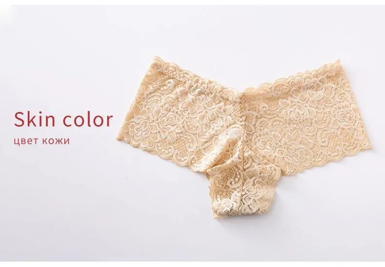 3 Pack Underwear Lingerie Sexy Lace Transparent Panties Briefs High Quality Low Waist Women's Underpants