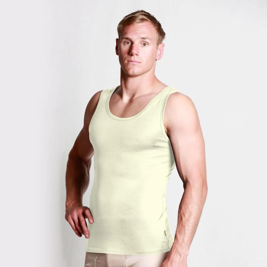 #806 Undyed Mens Merino Singlet