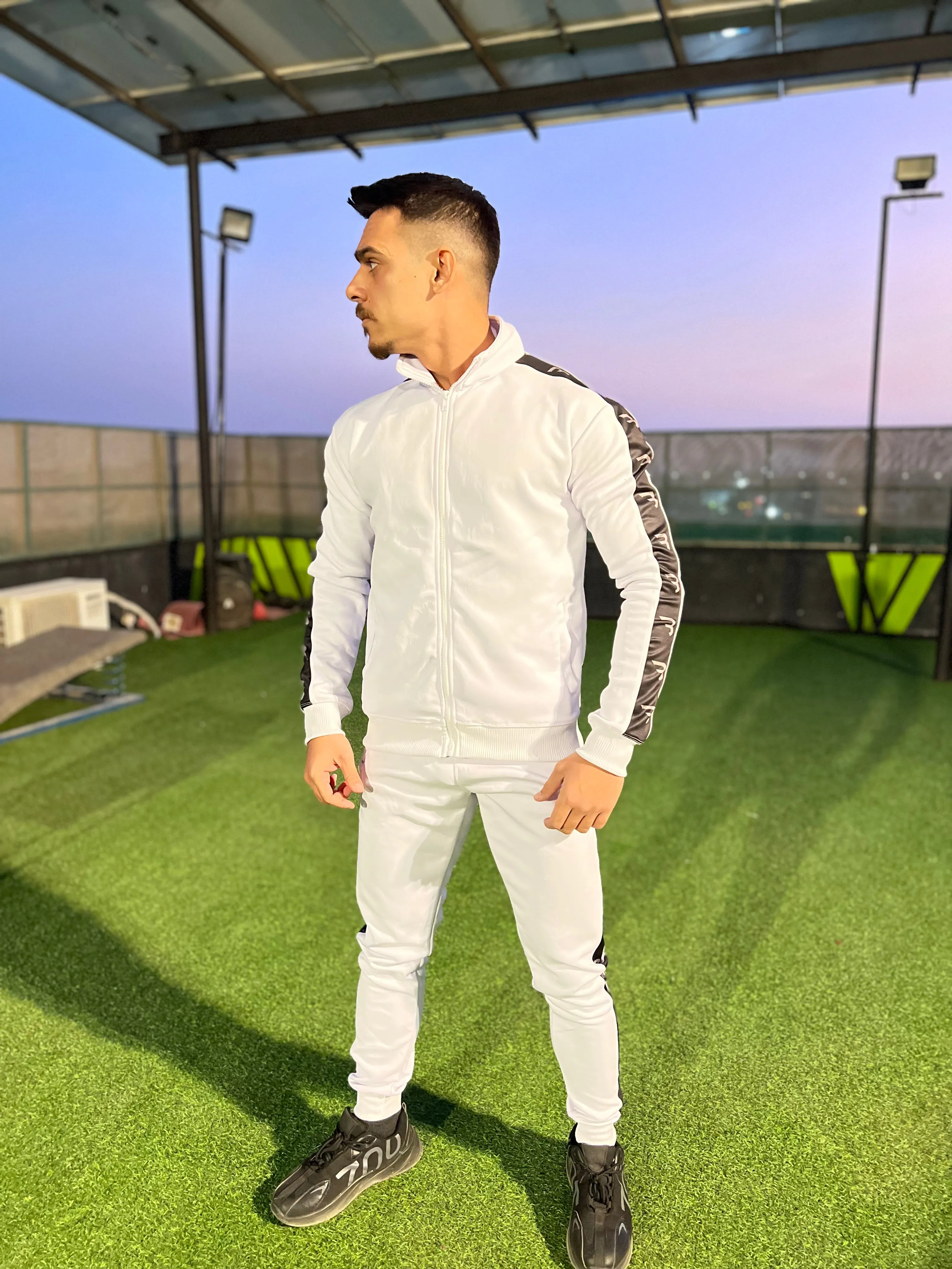 B-Track White Men Tracksuit