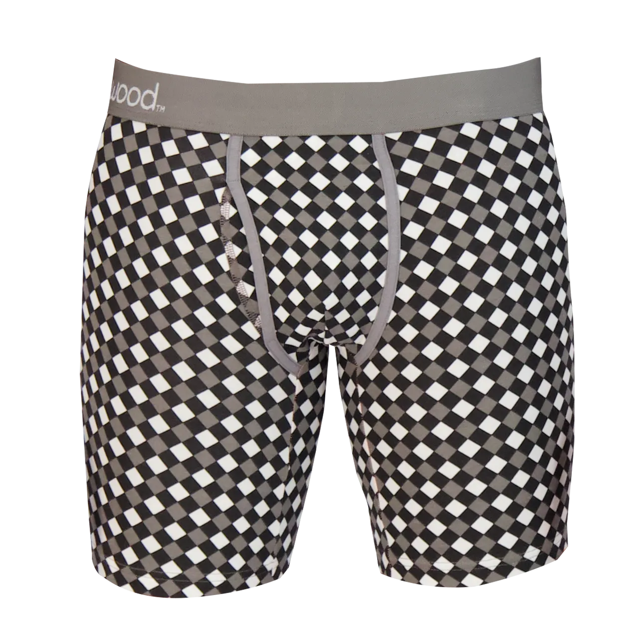 Biker Brief w/ Fly in Black & White Dimension by Wood Underwear