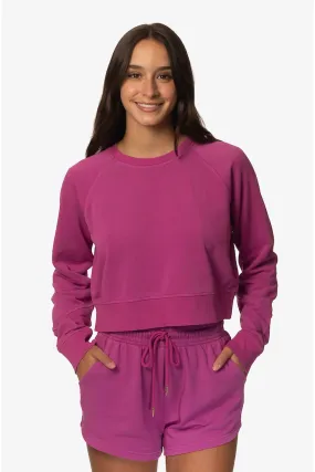 Brynn Cropped Terry Cloth Crewneck - Leucadia