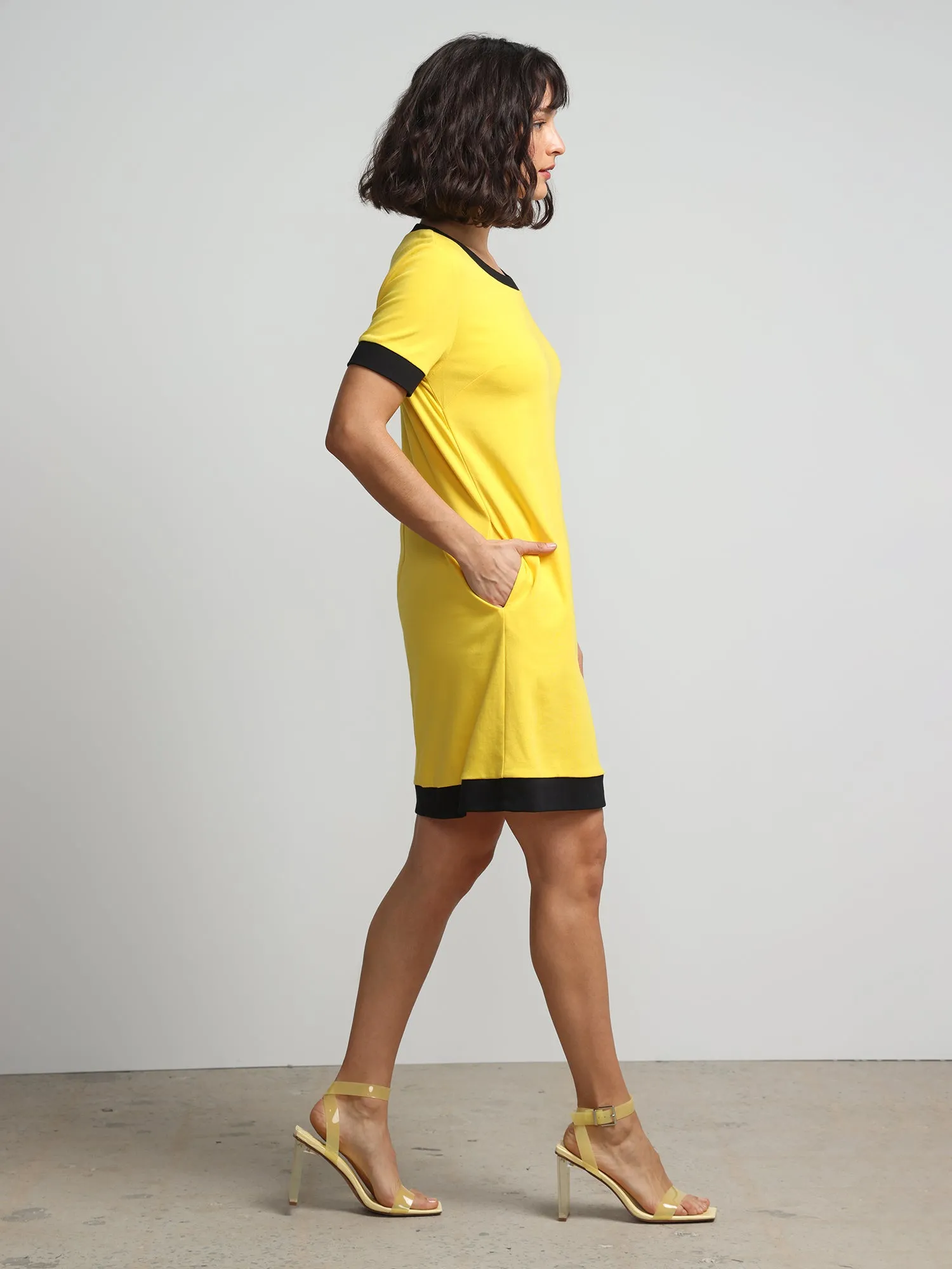 Colorblock-Trim T-Shirt Shift Dress - City Knits