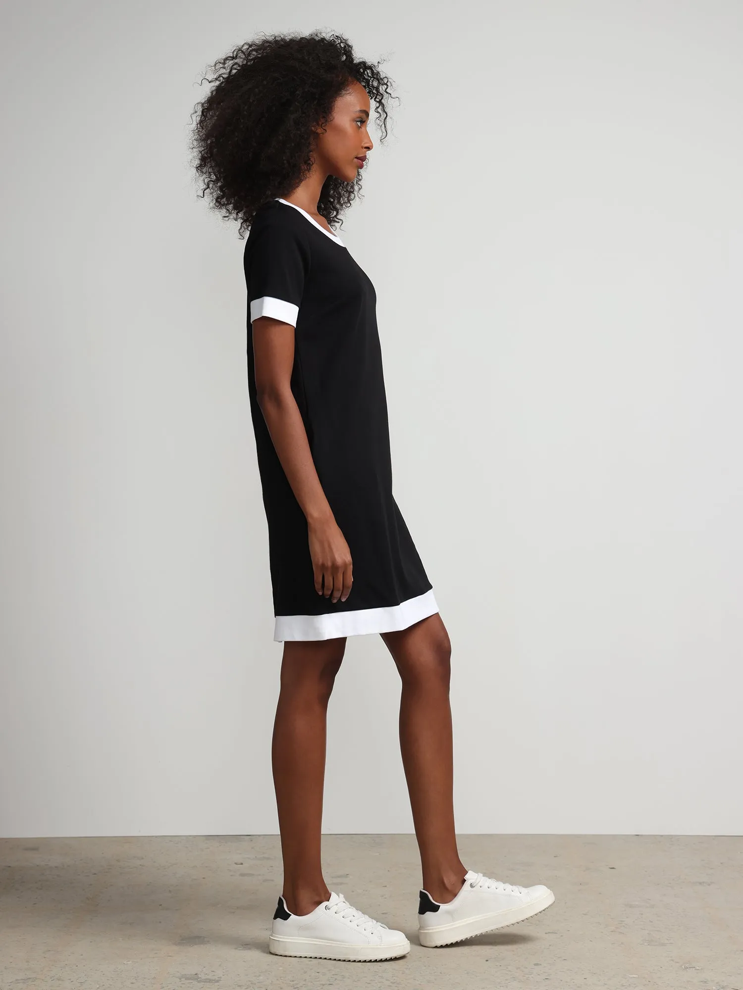 Colorblock-Trim T-Shirt Shift Dress - City Knits