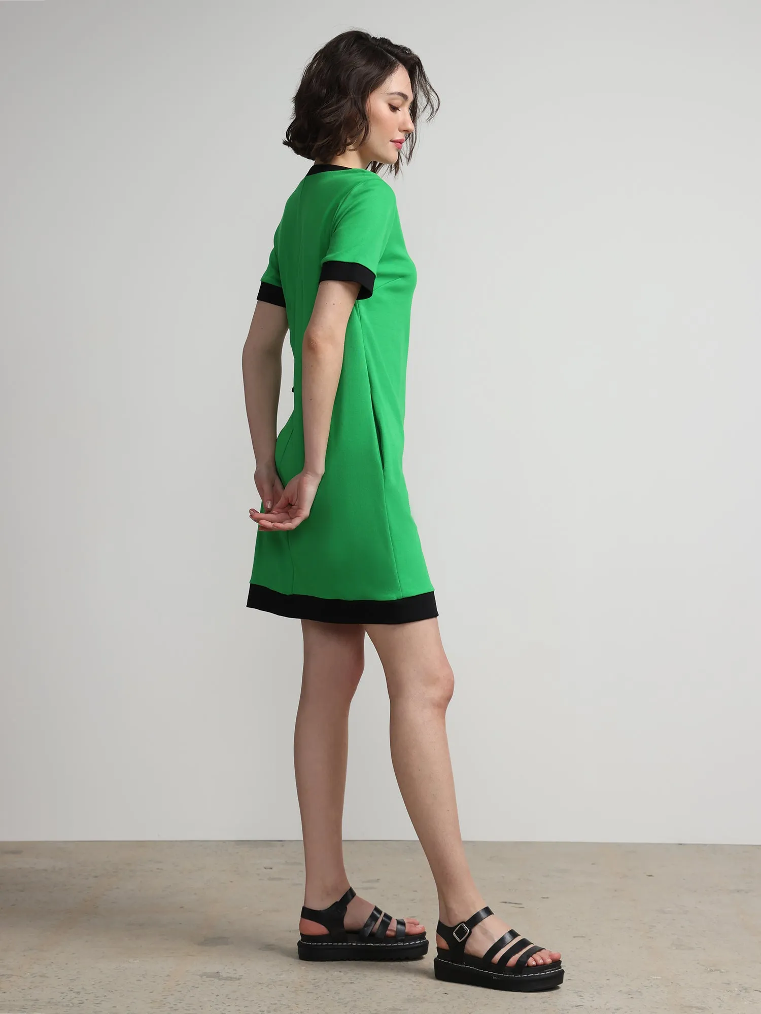 Colorblock-Trim T-Shirt Shift Dress - City Knits