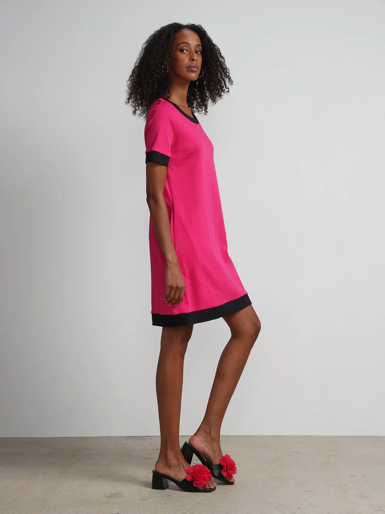 Colorblock-Trim T-Shirt Shift Dress - City Knits