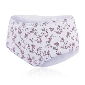 Cotton Floral Printing Mid Waist Full Hip Breathable Panties