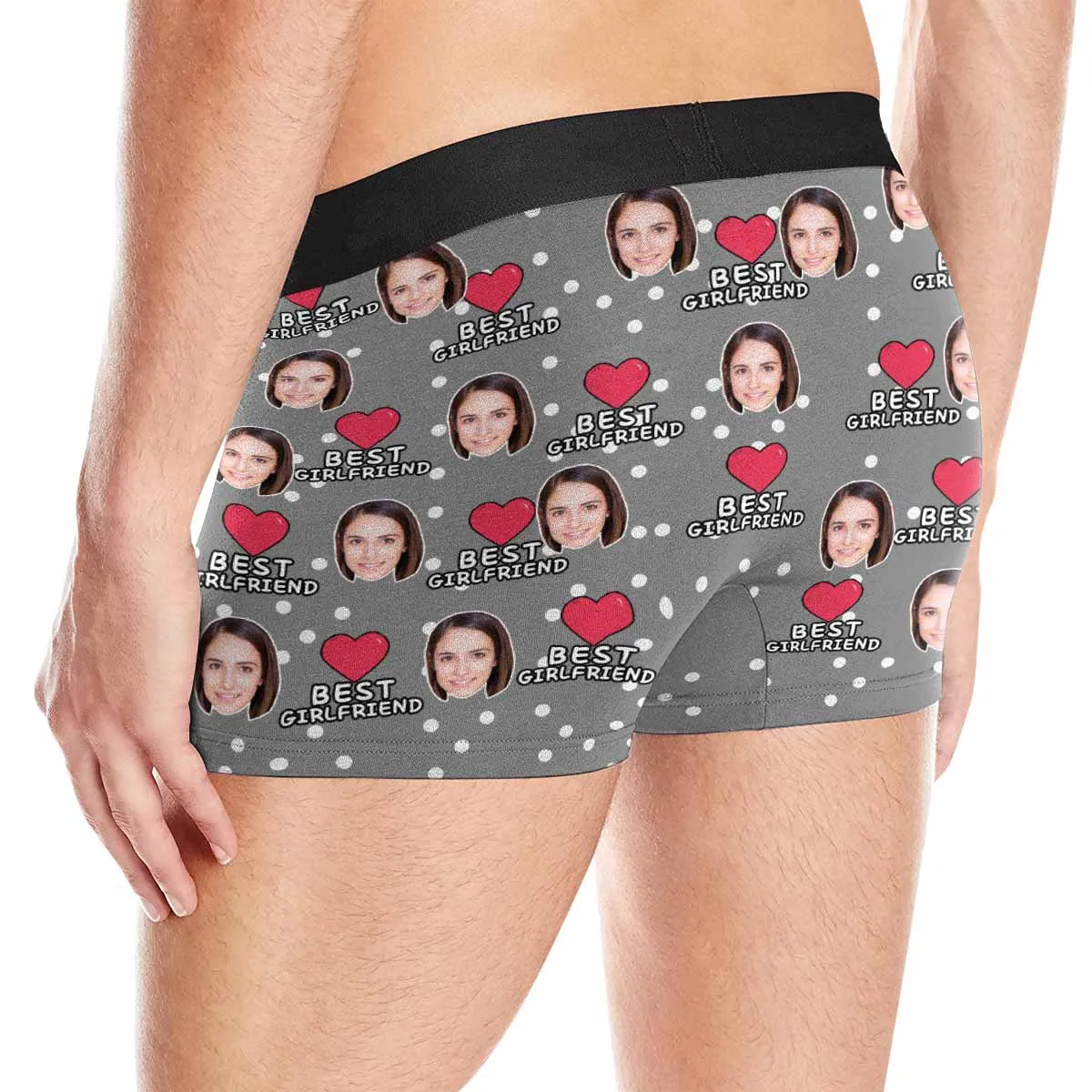 Custom Face Best Girlfriend Men's Boxer Briefs Personalized Photo or Image Underwear For Valentine's Day Gift