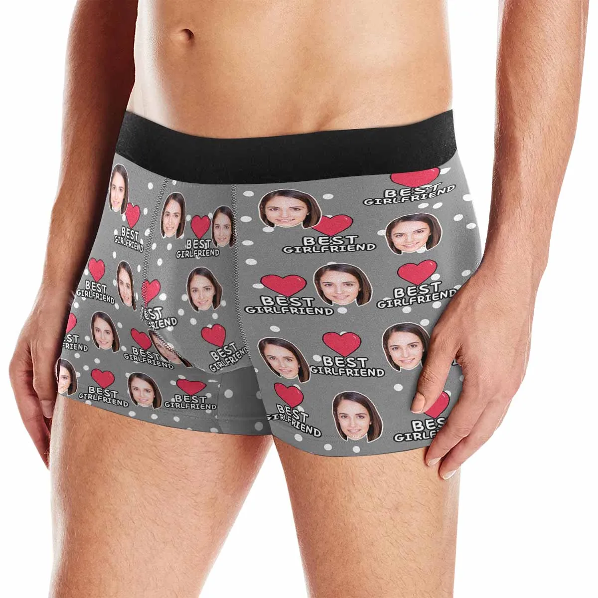 Custom Face Best Girlfriend Men's Boxer Briefs Personalized Photo or Image Underwear For Valentine's Day Gift