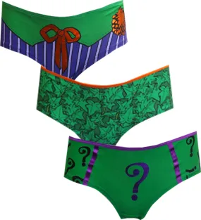 DC Comics Arkham Villains 3 Pack Panty Hipster Briefs