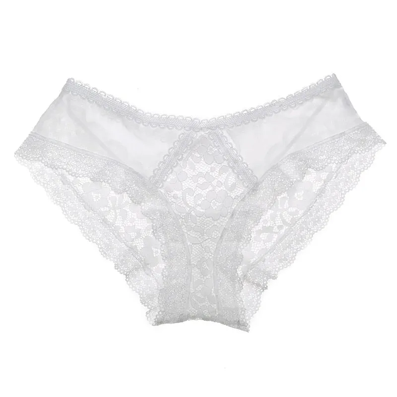 Floral Embroidered Lace Underwear Sexy Hollow Out G String Thong Crotch Cotton Briefs Cute Panties