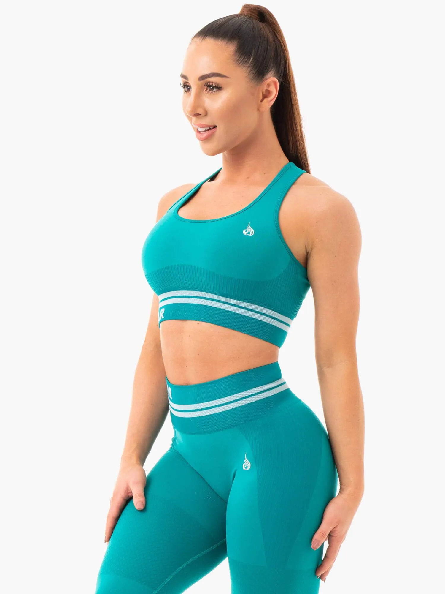 Freestyle Seamless Longline Sports Bra - Teal