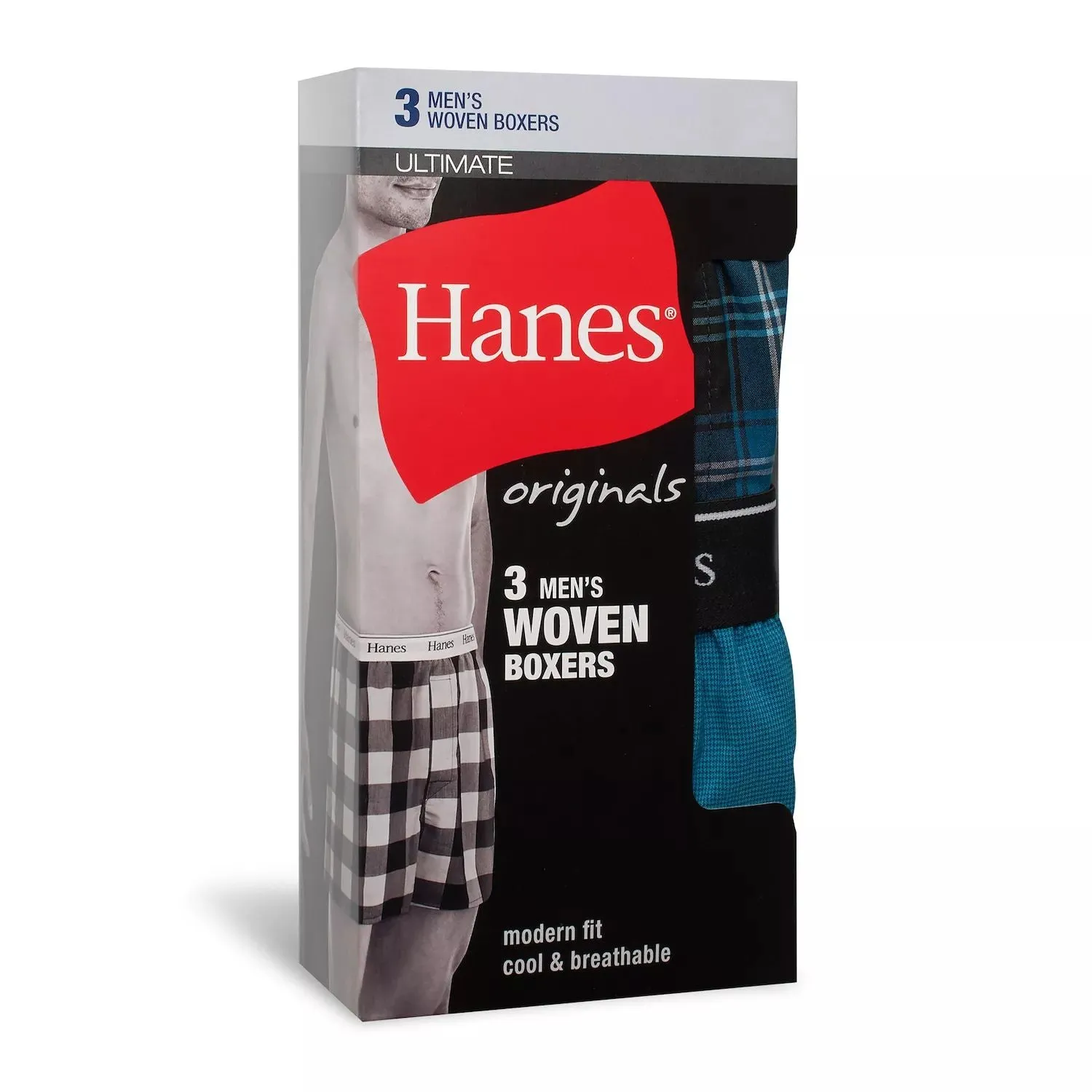 Hanes Originals Ultimate Men's Checkered Boxers (3 Pairs)