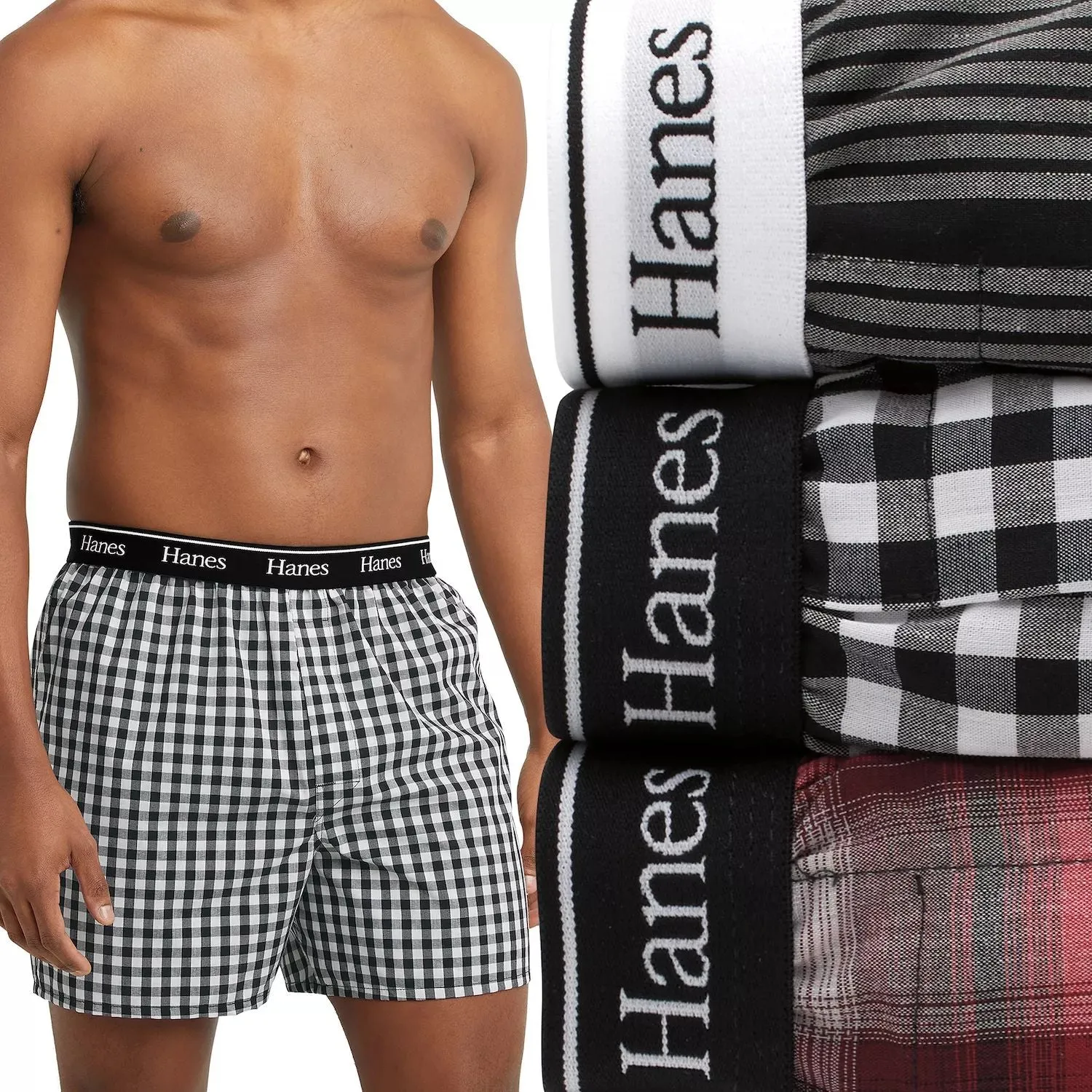 Hanes Originals Ultimate Men's Checkered Boxers (3 Pairs)