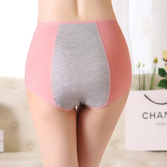 High Waist Period Panties For Women Briefs Cotton Menstrual Leak Proof Plus Size