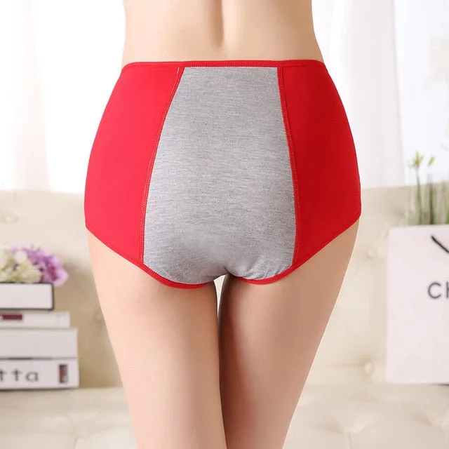 High Waist Period Panties For Women Briefs Cotton Menstrual Leak Proof Plus Size