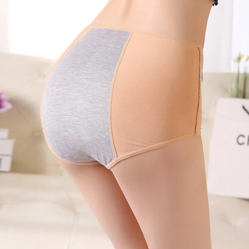 High Waist Period Panties For Women Briefs Cotton Menstrual Leak Proof Plus Size