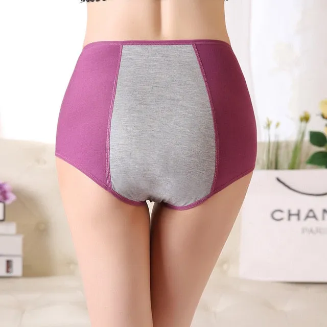 High Waist Period Panties For Women Briefs Cotton Menstrual Leak Proof Plus Size