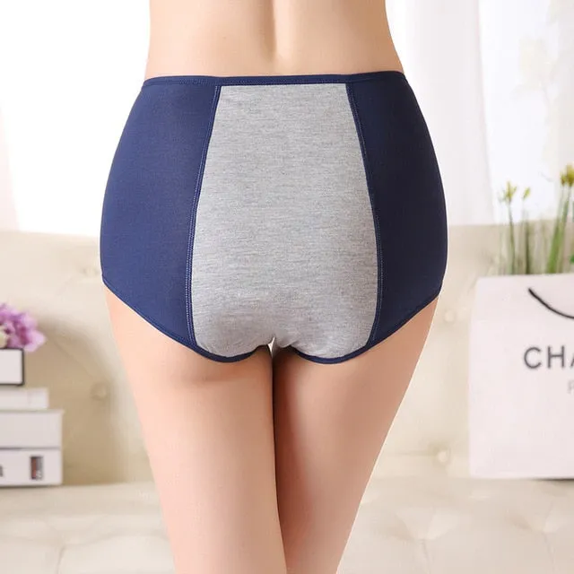 High Waist Period Panties For Women Briefs Cotton Menstrual Leak Proof Plus Size