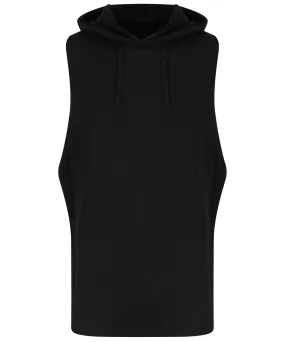 Jet Black - Urban sleeveless muscle hoodie