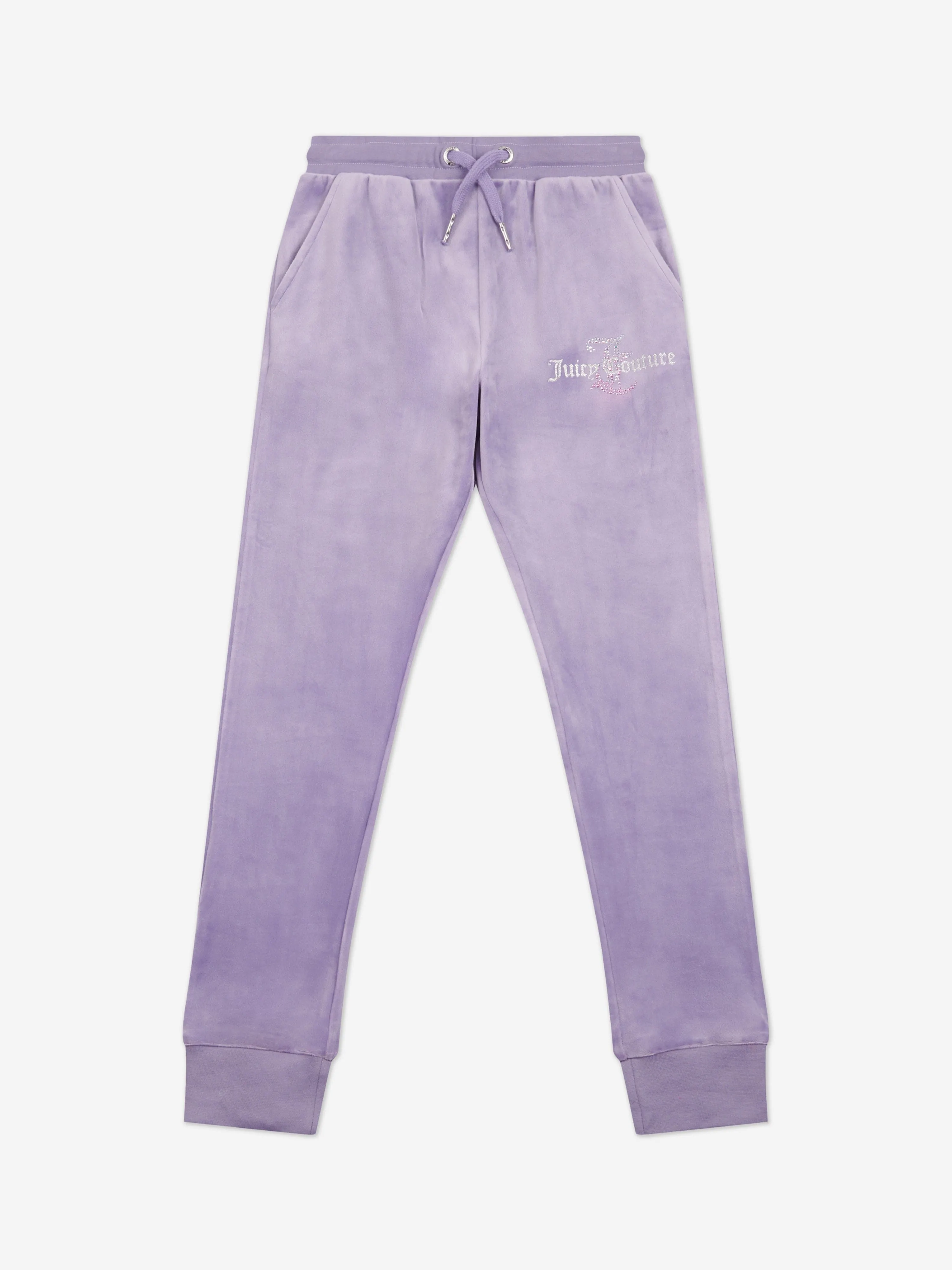 Juicy Couture Girls Diamante Logo Tracksuit in Purple