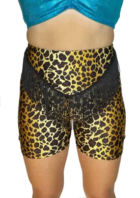 Leopard Fringe Shorts