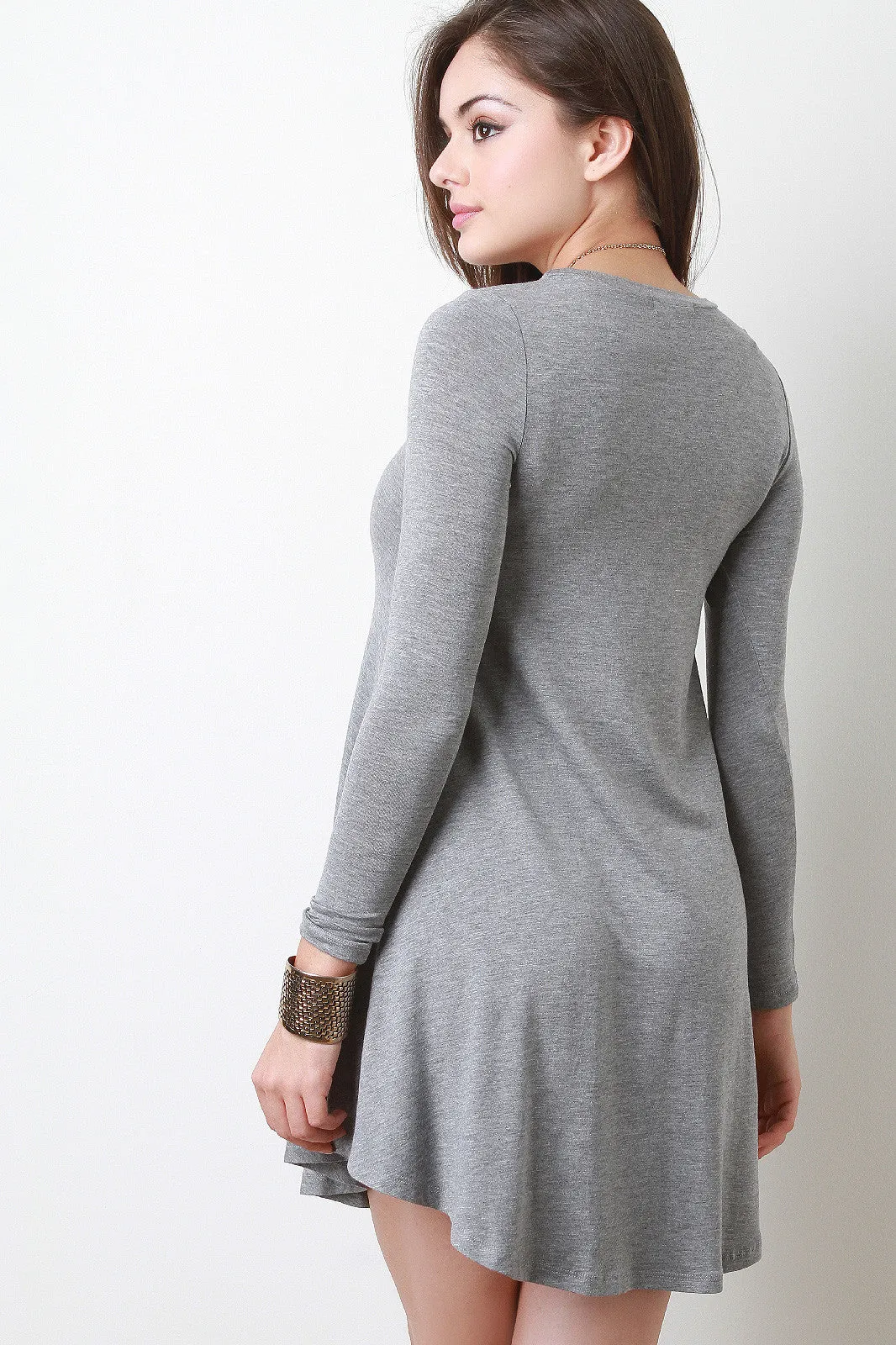 Long Sleeve Mini Shift Dress