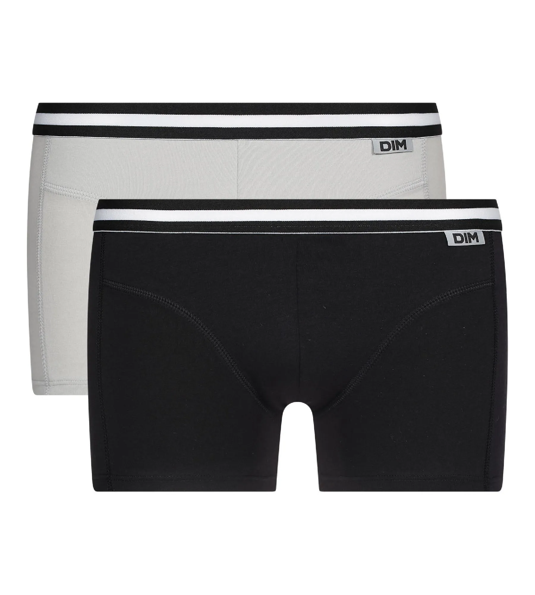 Lot de 2 boxers noir et gris EcoDIM en coton stretch