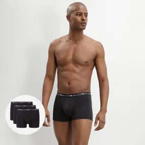 Lot de 3 boxers noir Homme en coton stretch