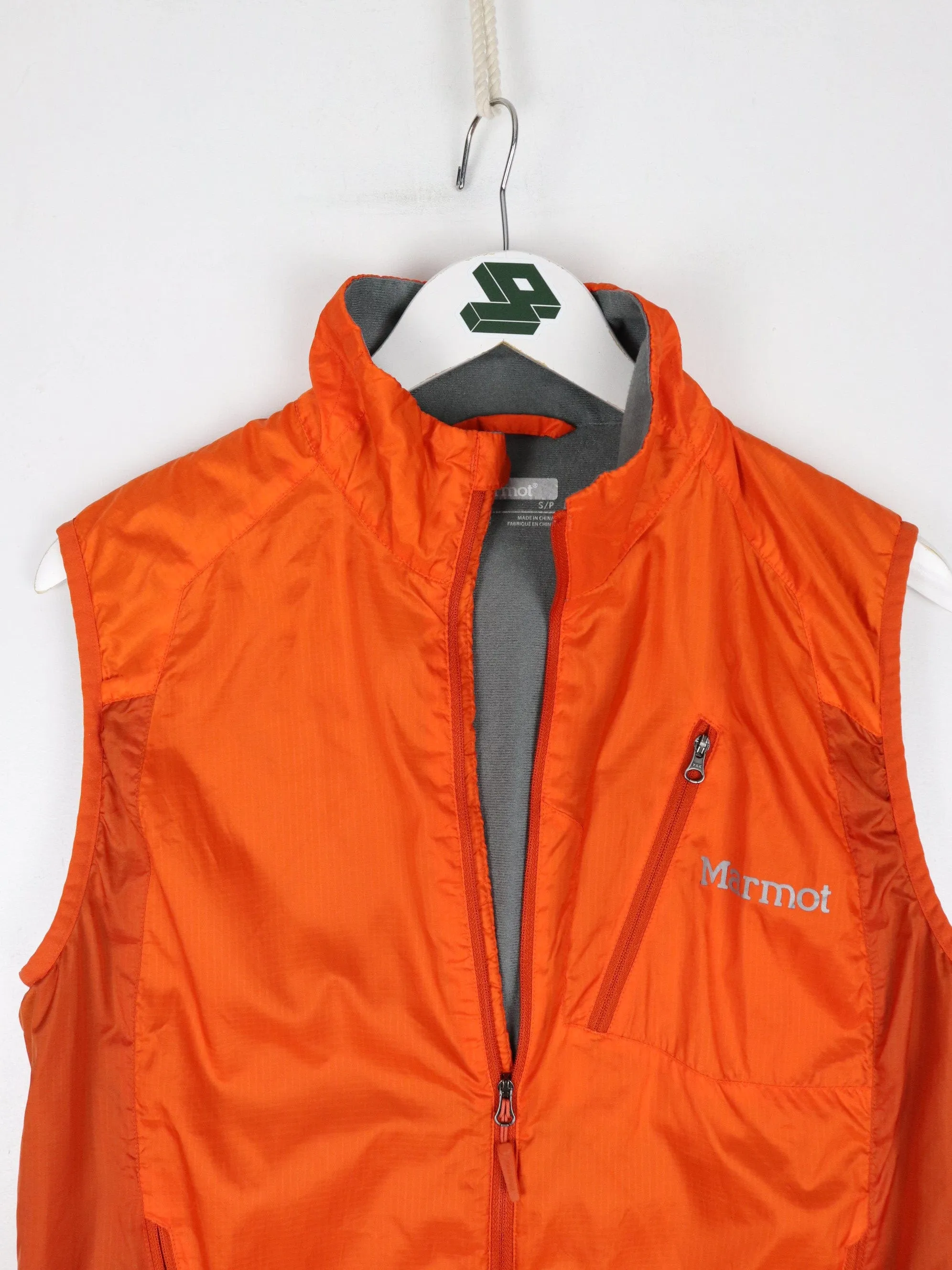 Marmot Vest Mens Small Orange Windbreaker Jacket Outdoors