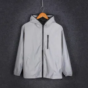 Men's Spring/Autumn Reflective Hooded Windbreaker