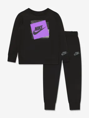 Nike Boys Logo Tracksuit in Black