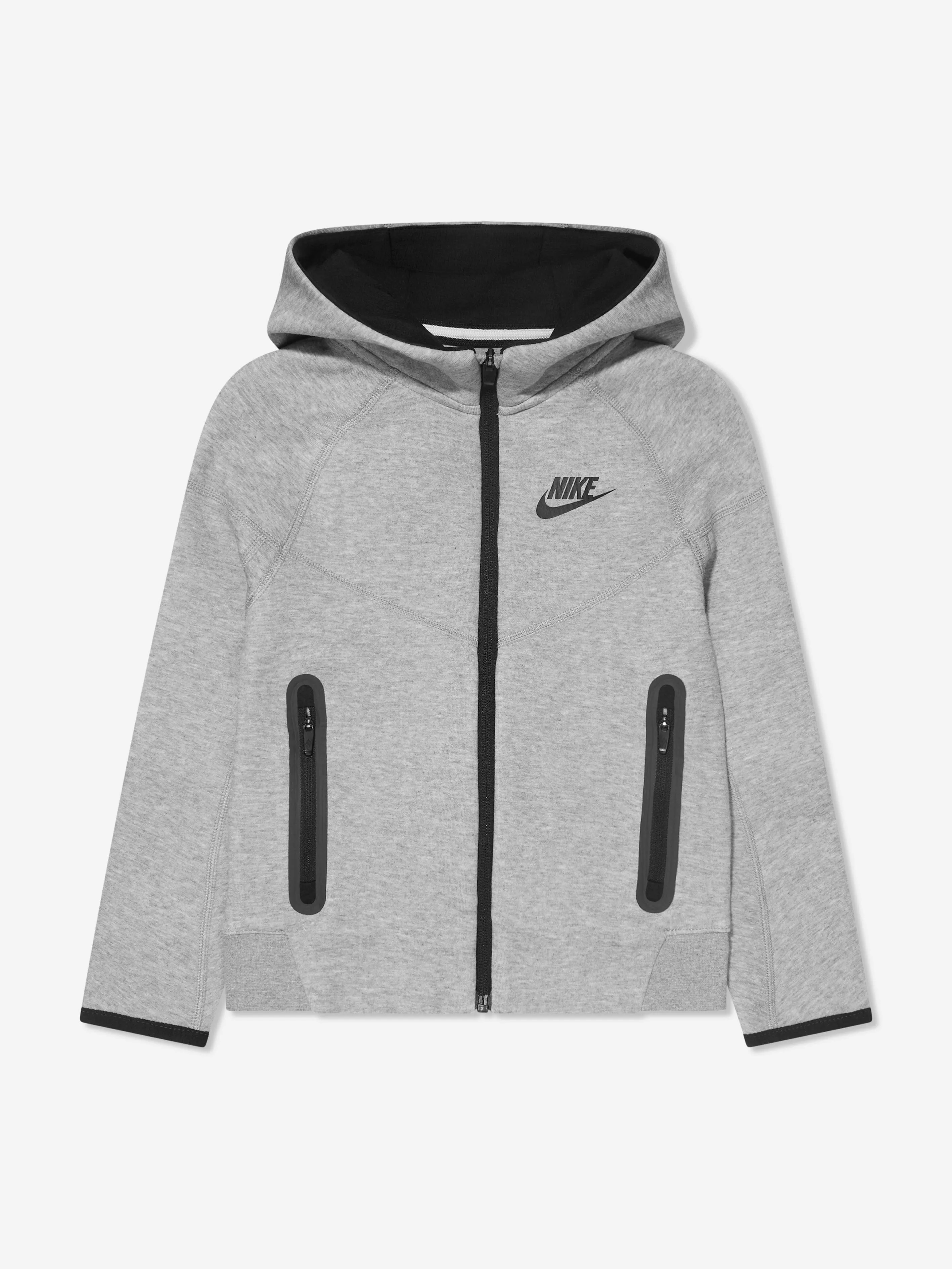 Nike Boys Tech Fleece Hooded Tracksuit in Grey