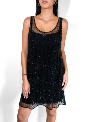 Prada Rhinestone-Embellished Shift Dress