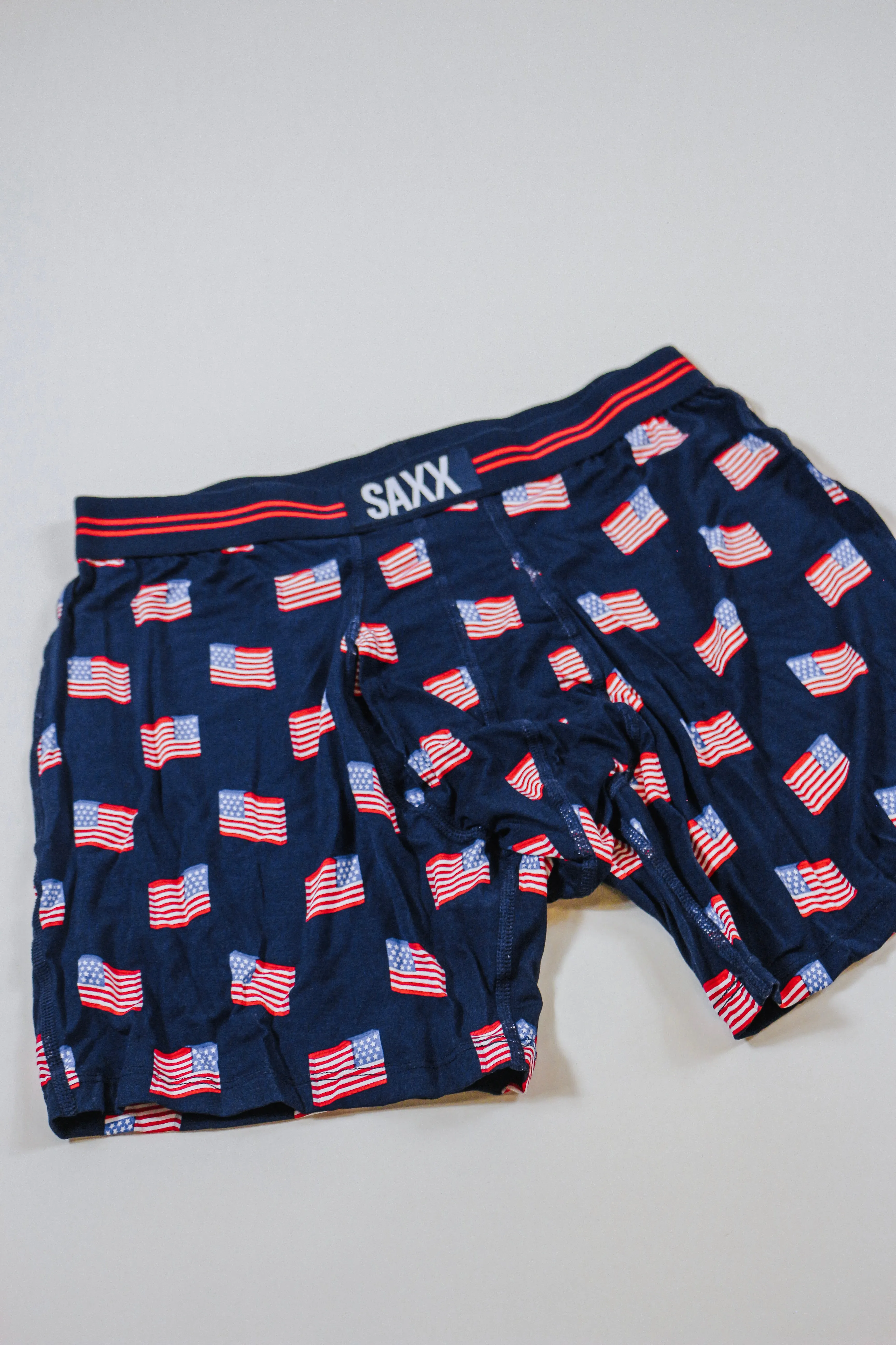 Saxx Men's Ultra Stars And Stripes Navy Boxer Briefs