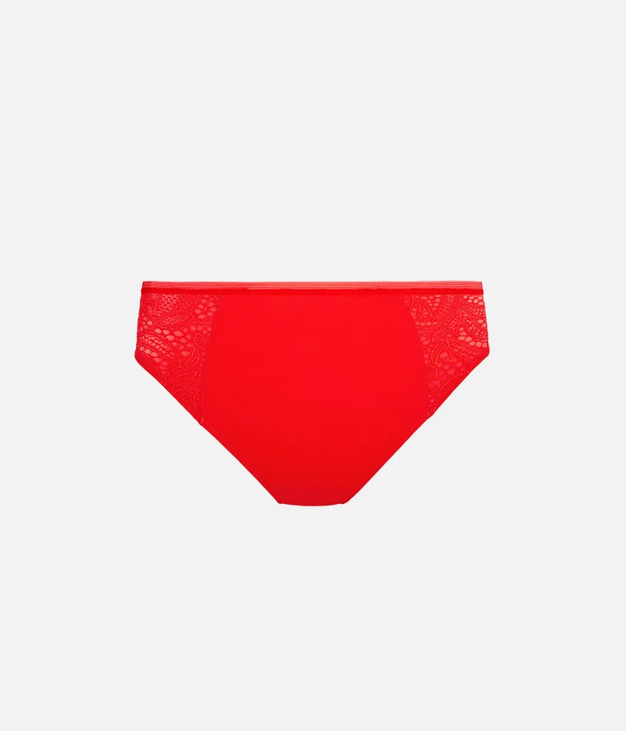 The Lace High Waist Bikini: Tomato Red