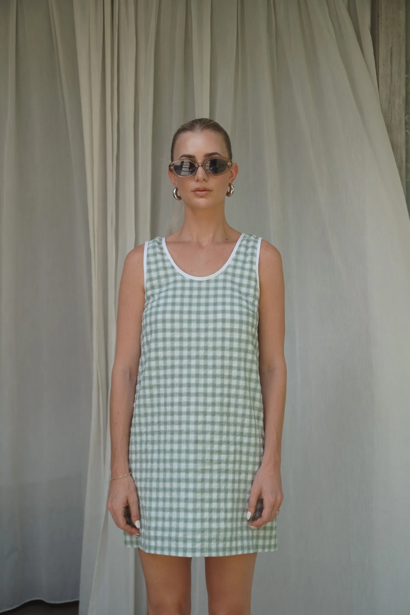 Twiggy Shift Dress in Gingham