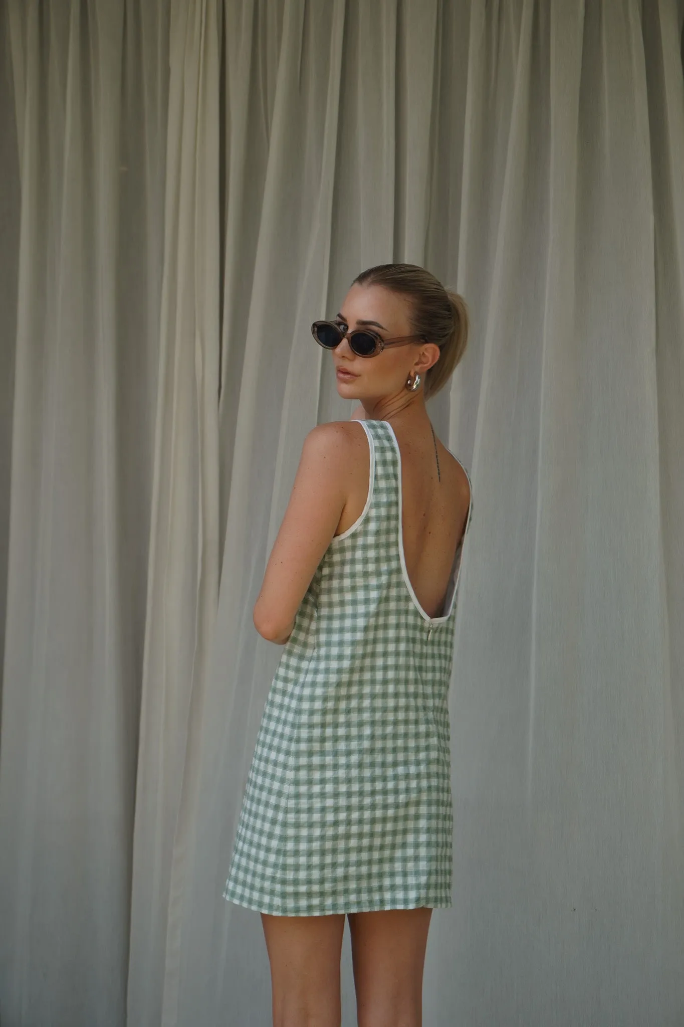 Twiggy Shift Dress in Gingham