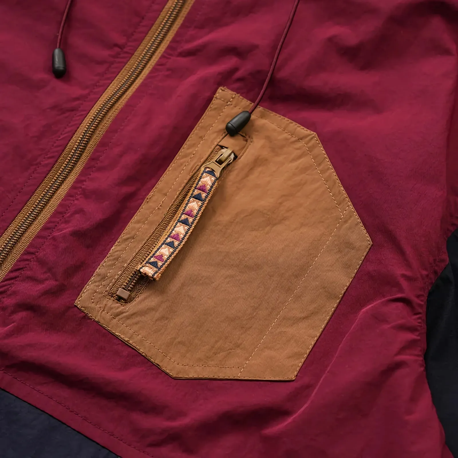 Unusual Original Tri-Tone Zip Up Windbreaker