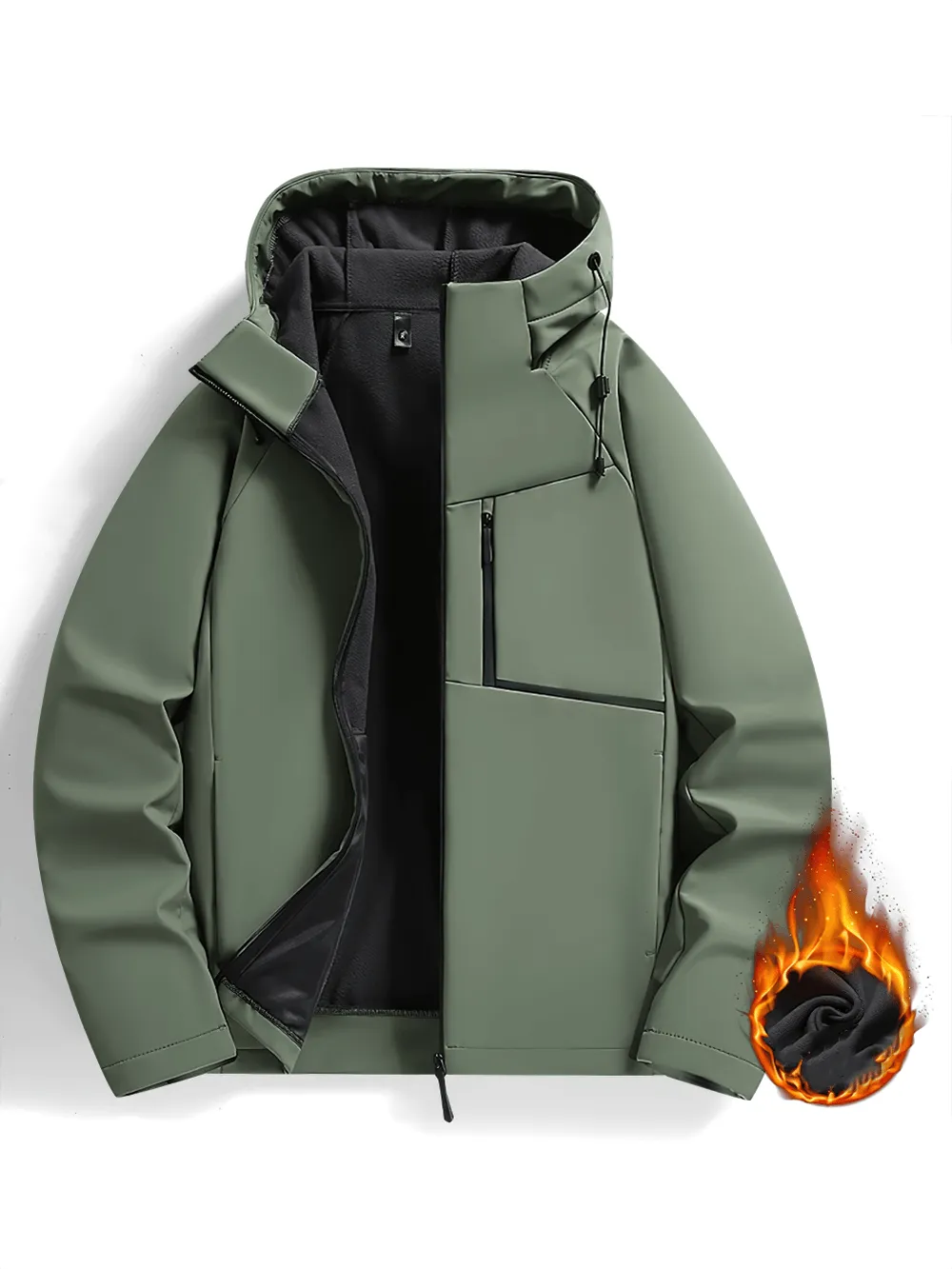 Waterproof Windbreaker Jacket with Fleece Lining - SF2288