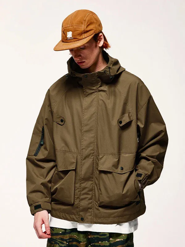 Wind and Waterproof Jacket (with mini compass on zip) in Brown Color