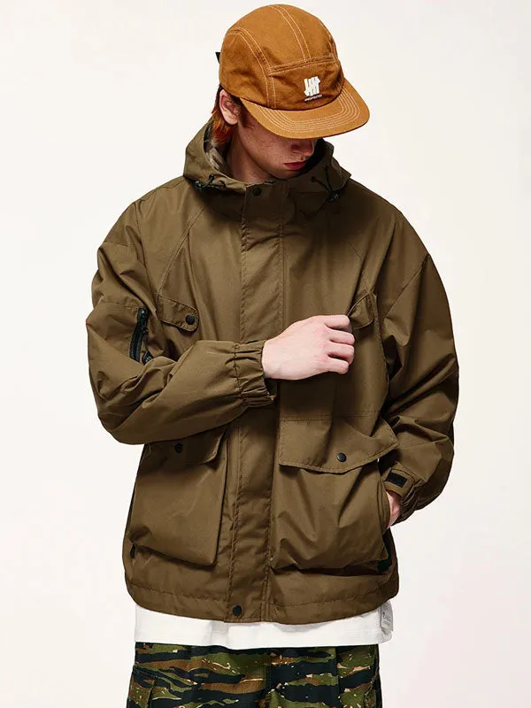 Wind and Waterproof Jacket (with mini compass on zip) in Brown Color