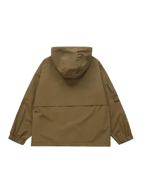 Wind and Waterproof Jacket (with mini compass on zip) in Brown Color