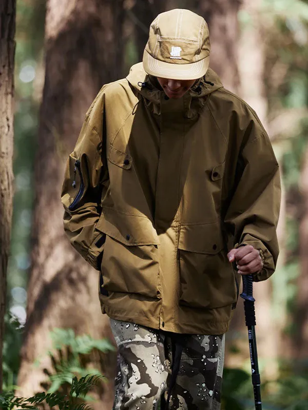 Wind and Waterproof Jacket (with mini compass on zip) in Brown Color