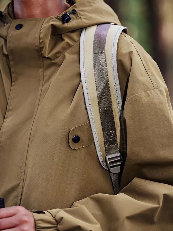 Wind and Waterproof Jacket (with mini compass on zip) in Brown Color