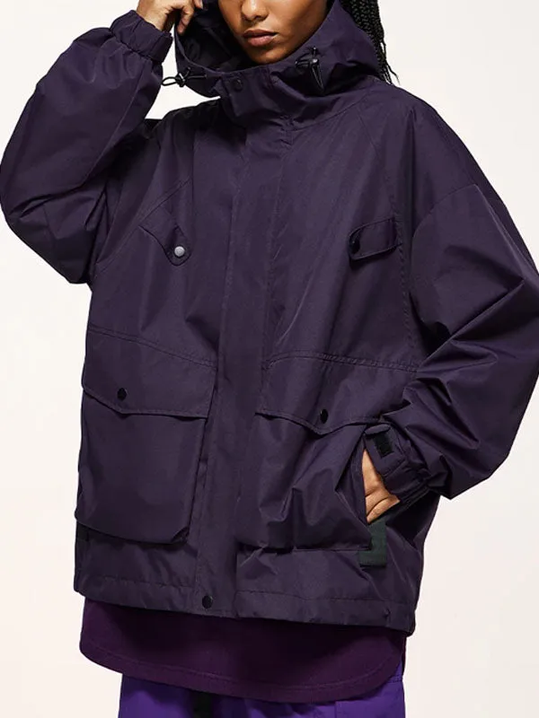 Wind and Waterproof Jacket (with mini compass on zip) in Purple Color