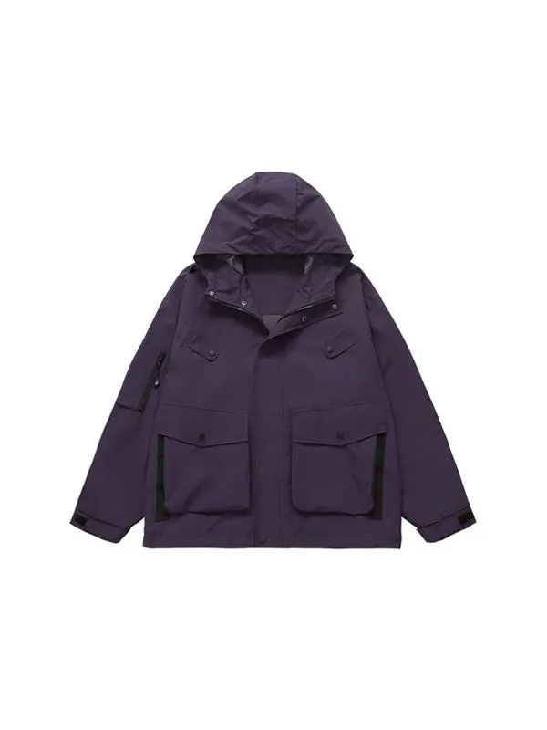 Wind and Waterproof Jacket (with mini compass on zip) in Purple Color