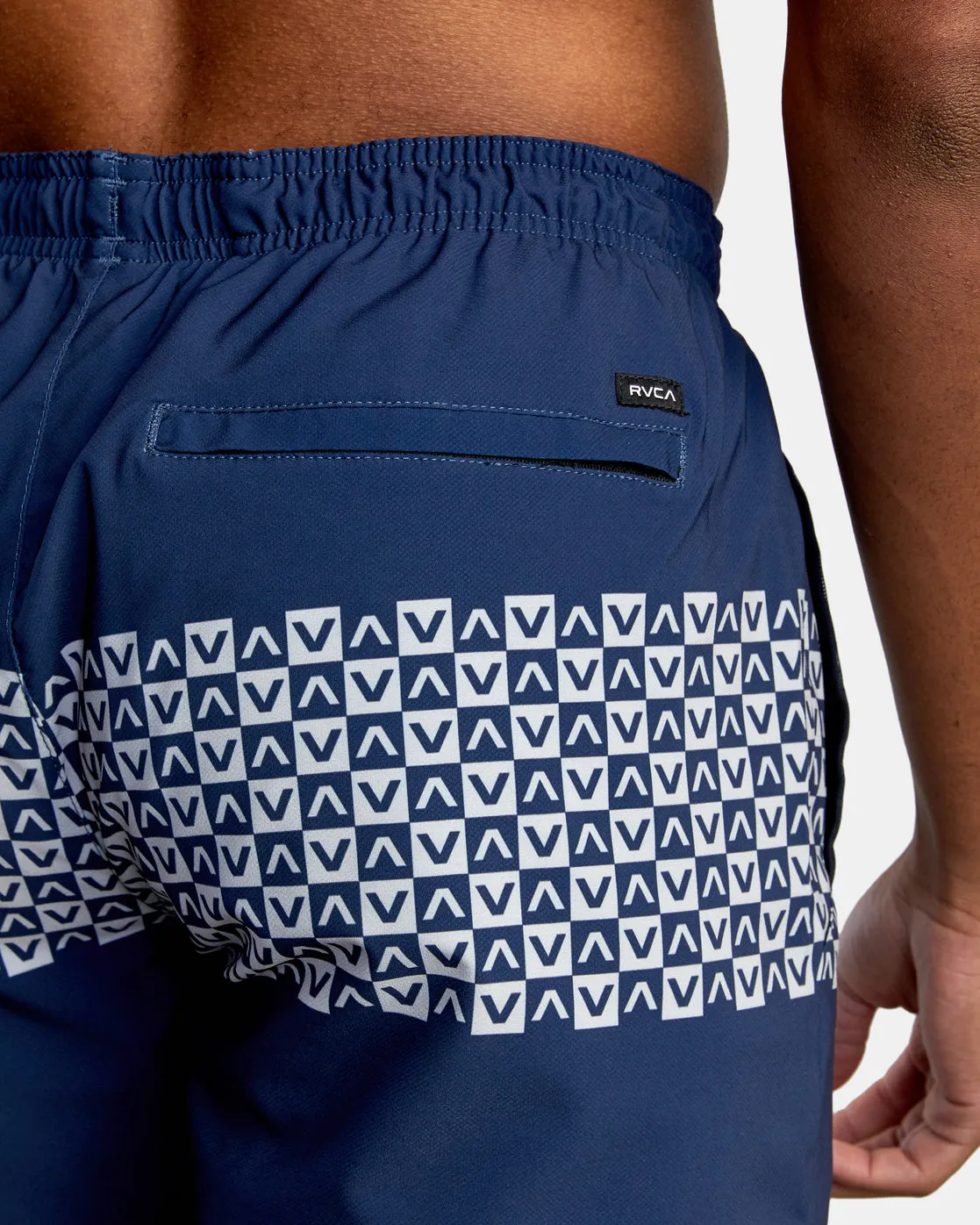 Yogger Stretch 17" Athletic Shorts - Va Box Stripe Midnight